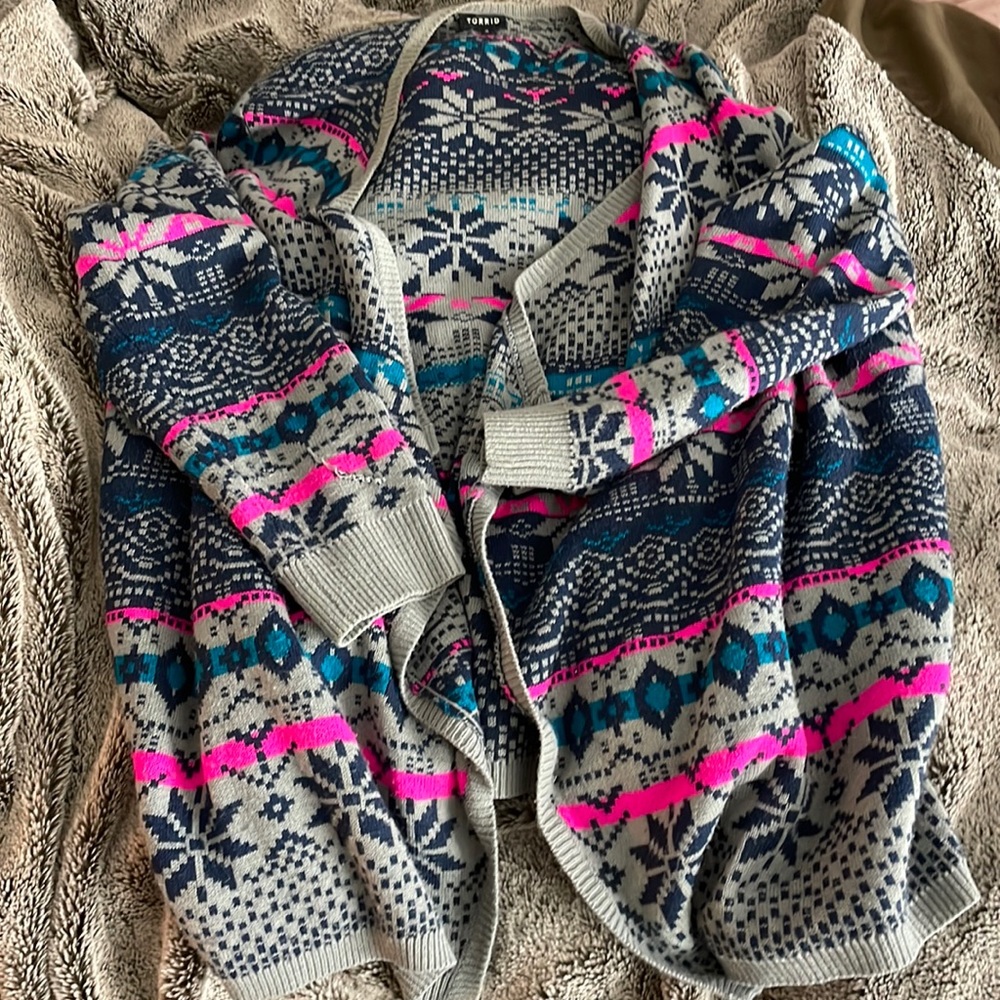 Snowflake Aztec sweater cardigan